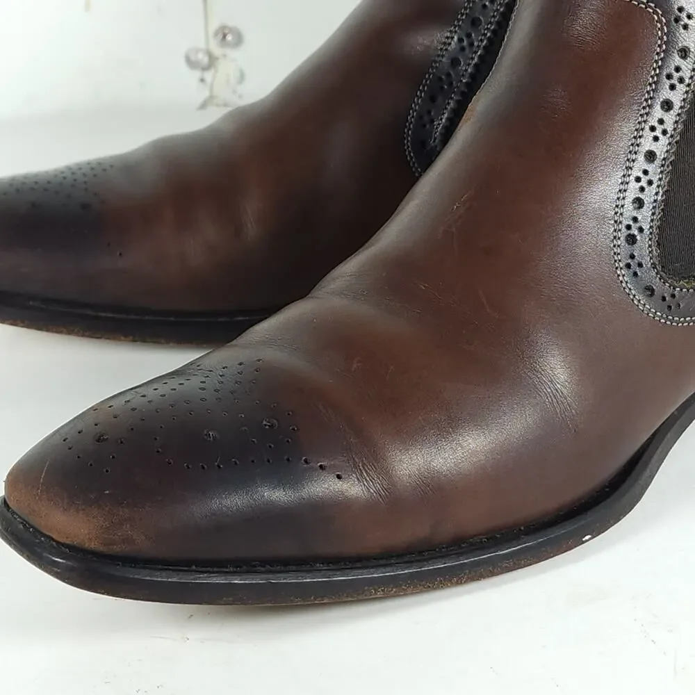 Antonio Maurizi Men's US7 EU40 Brown Burnished Leather Chelsea Ankle boots